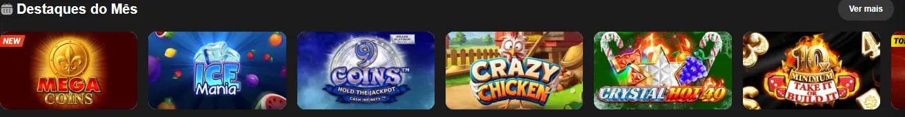 Biblioteca de jogos de mesa, slots e casino ao vivo